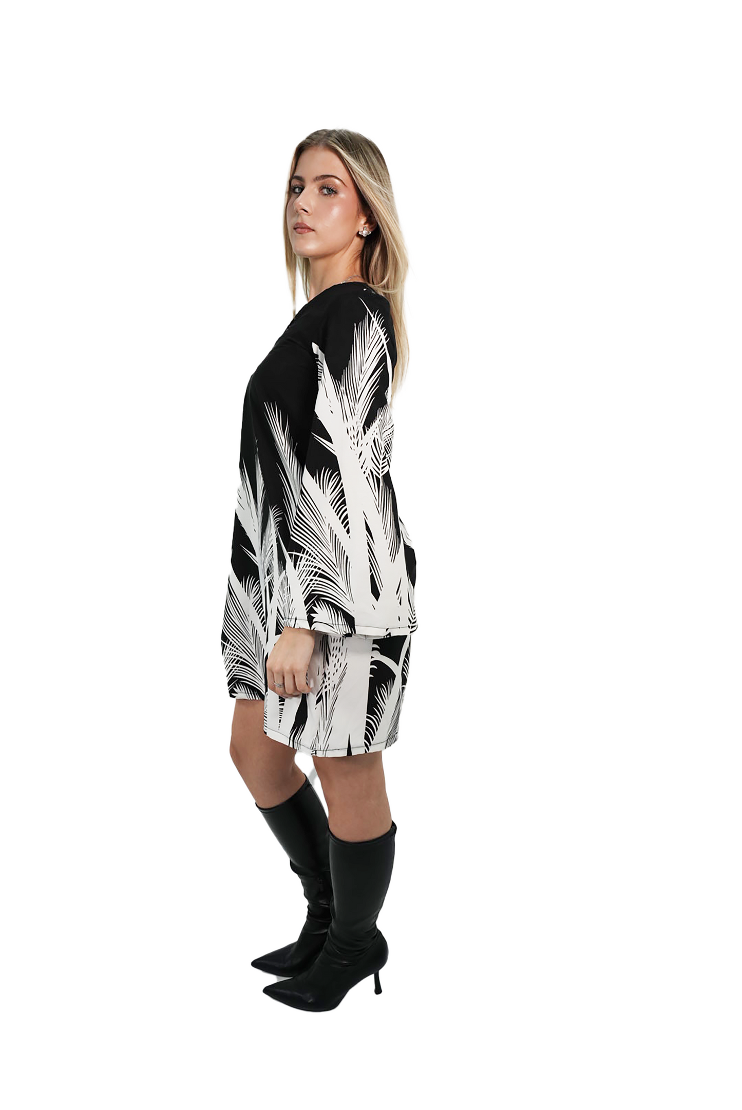 Tropical Breeze Shift Dress Black Dominance