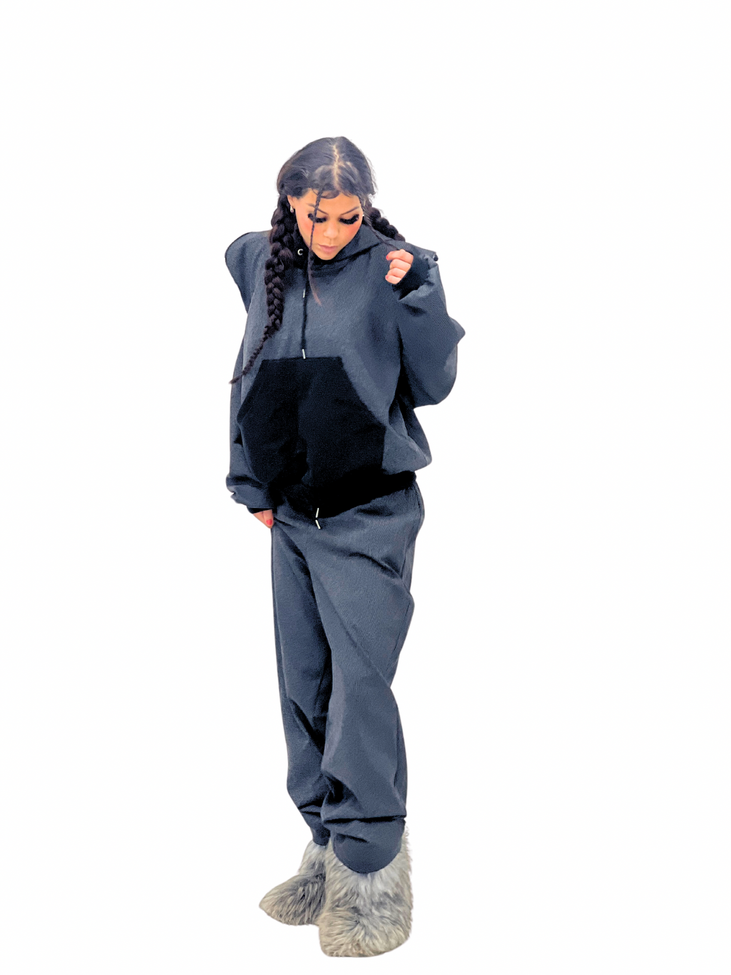 Cozy Fleece-Trimmed Hoodie and Jogger Set