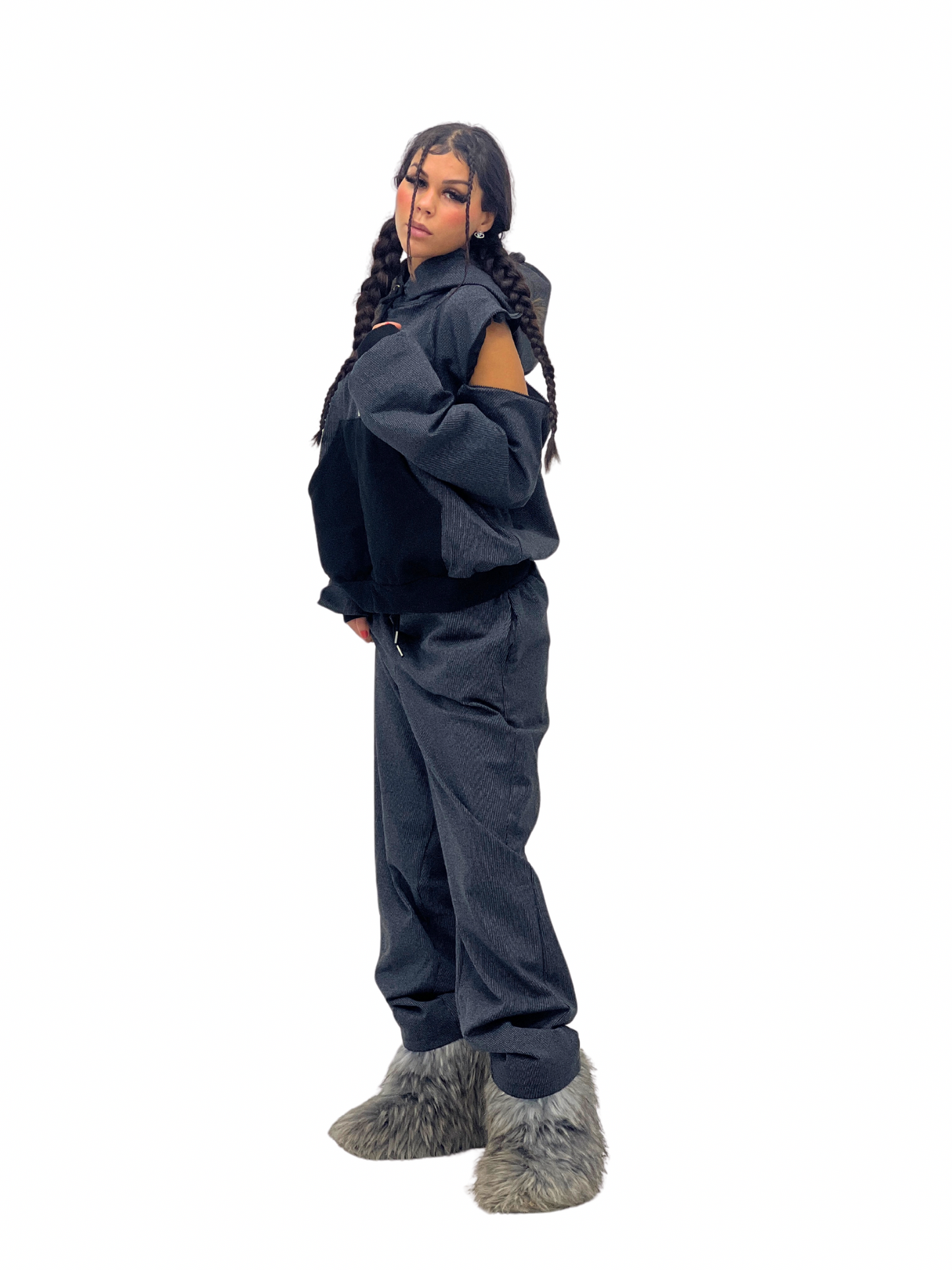 Cozy Fleece-Trimmed Hoodie and Jogger Set