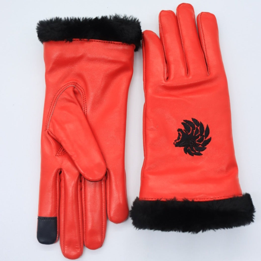 Genuine 100% Leather B47 Red ladies gloves