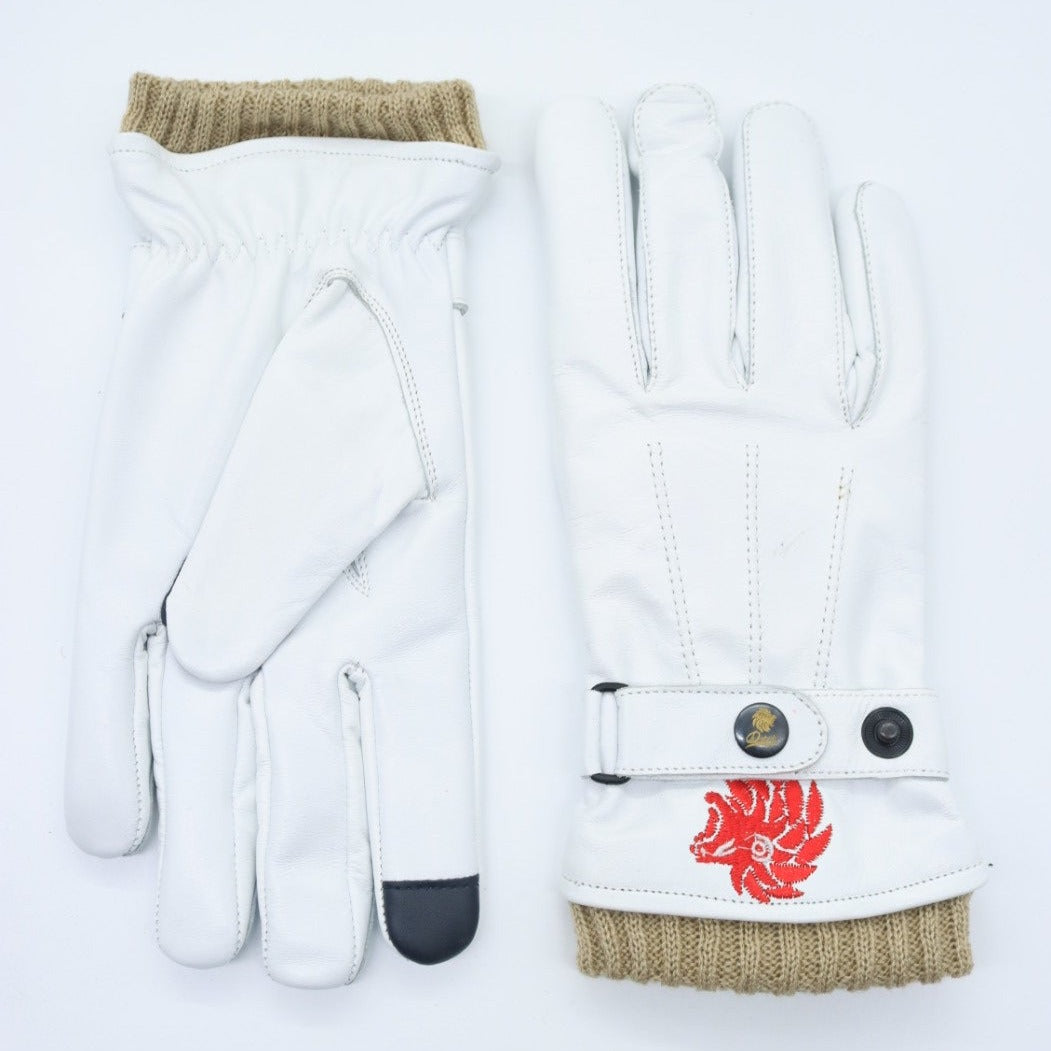 White Leather Gloves