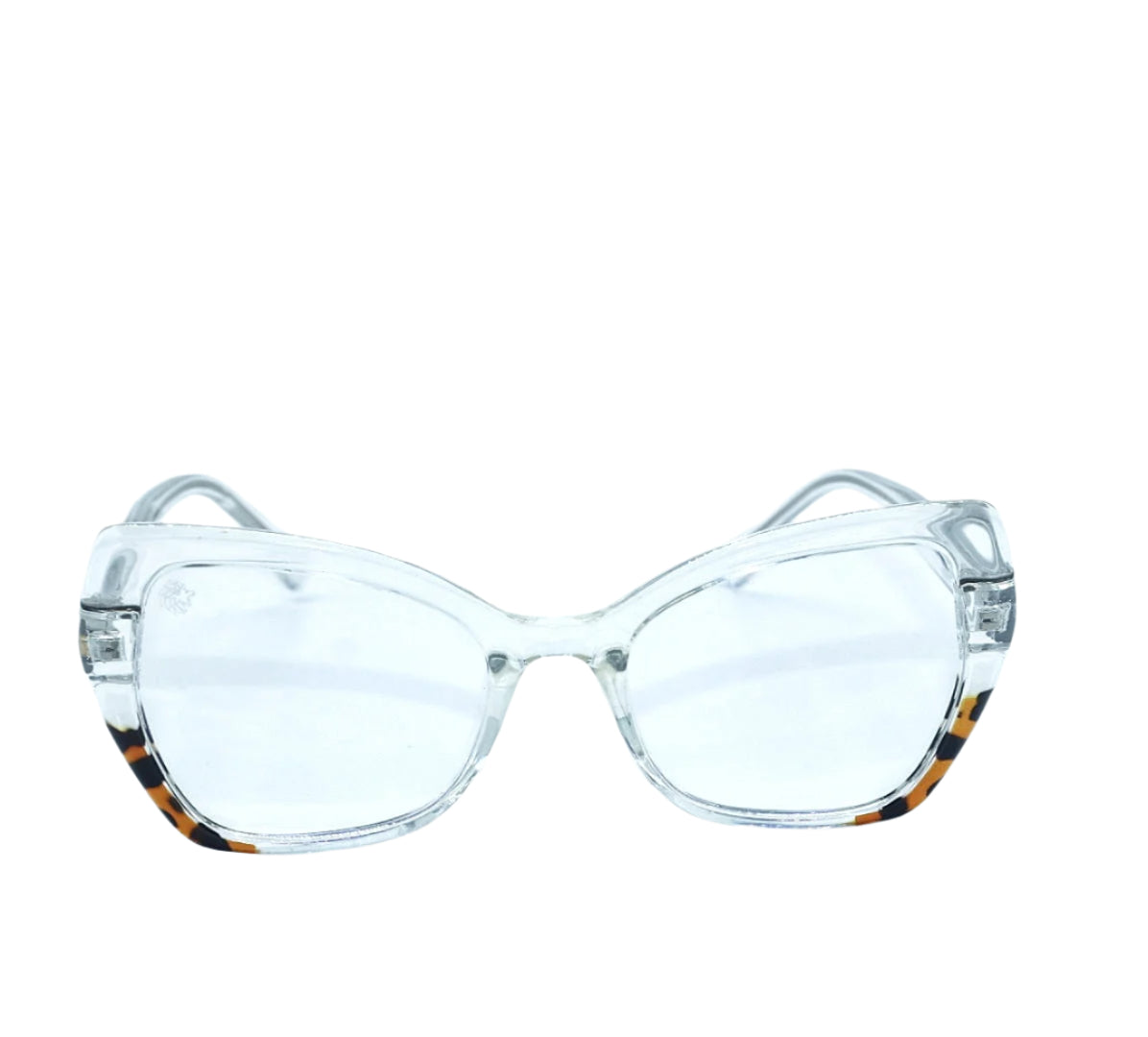 Solsa transparent frame leopard touch glasses