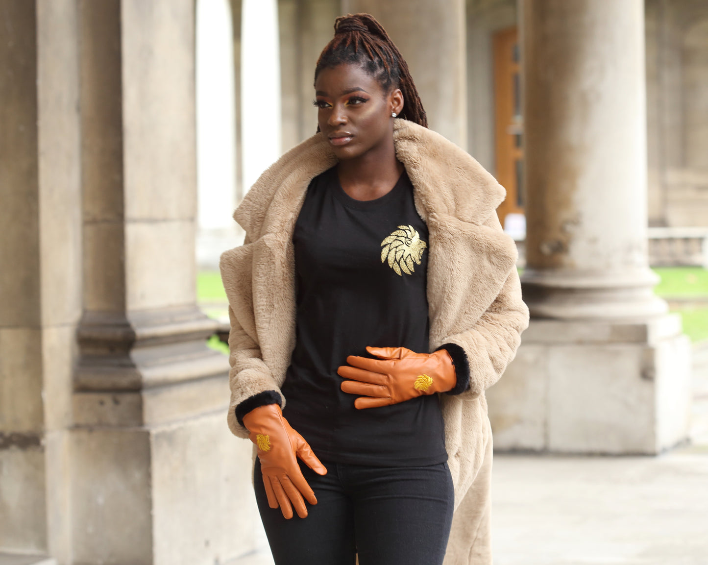 Genuine 100% Leather B47 Light Brown Ladies Gloves