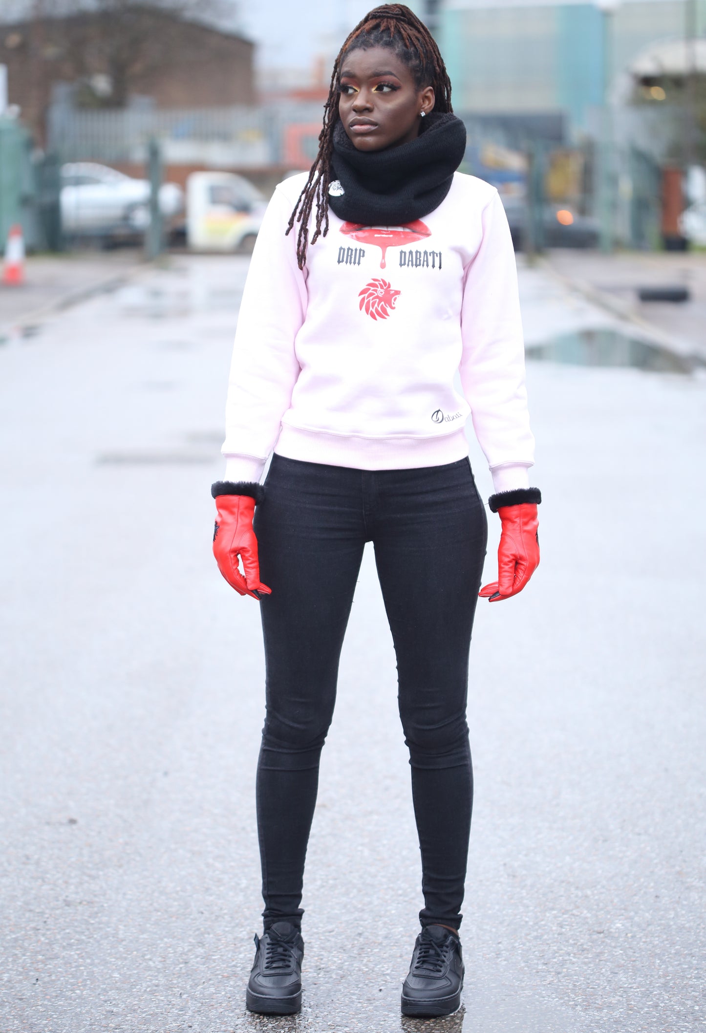 Genuine 100% Leather B47 Red ladies gloves