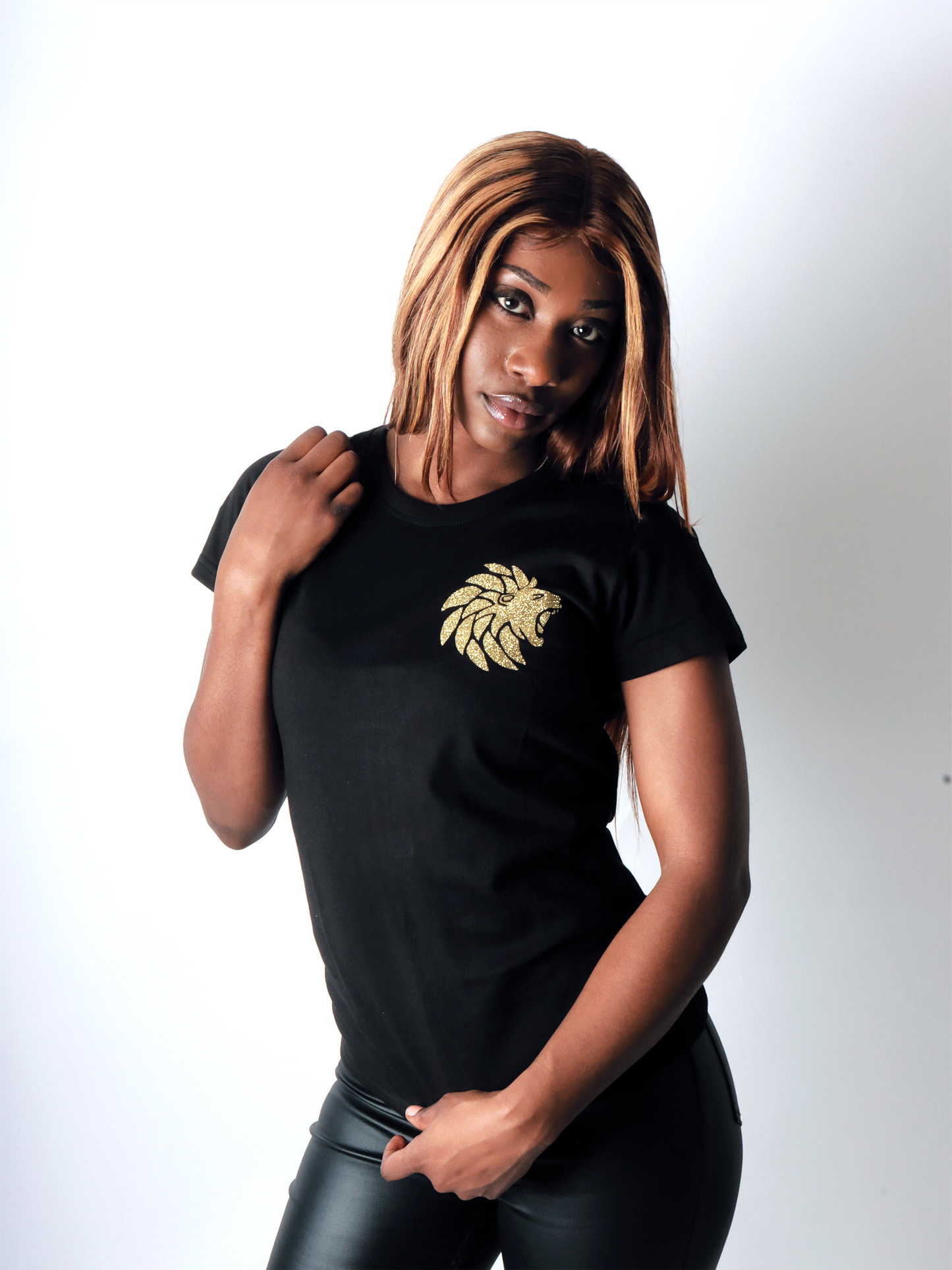 Women's T Shirt Golden Glitter
