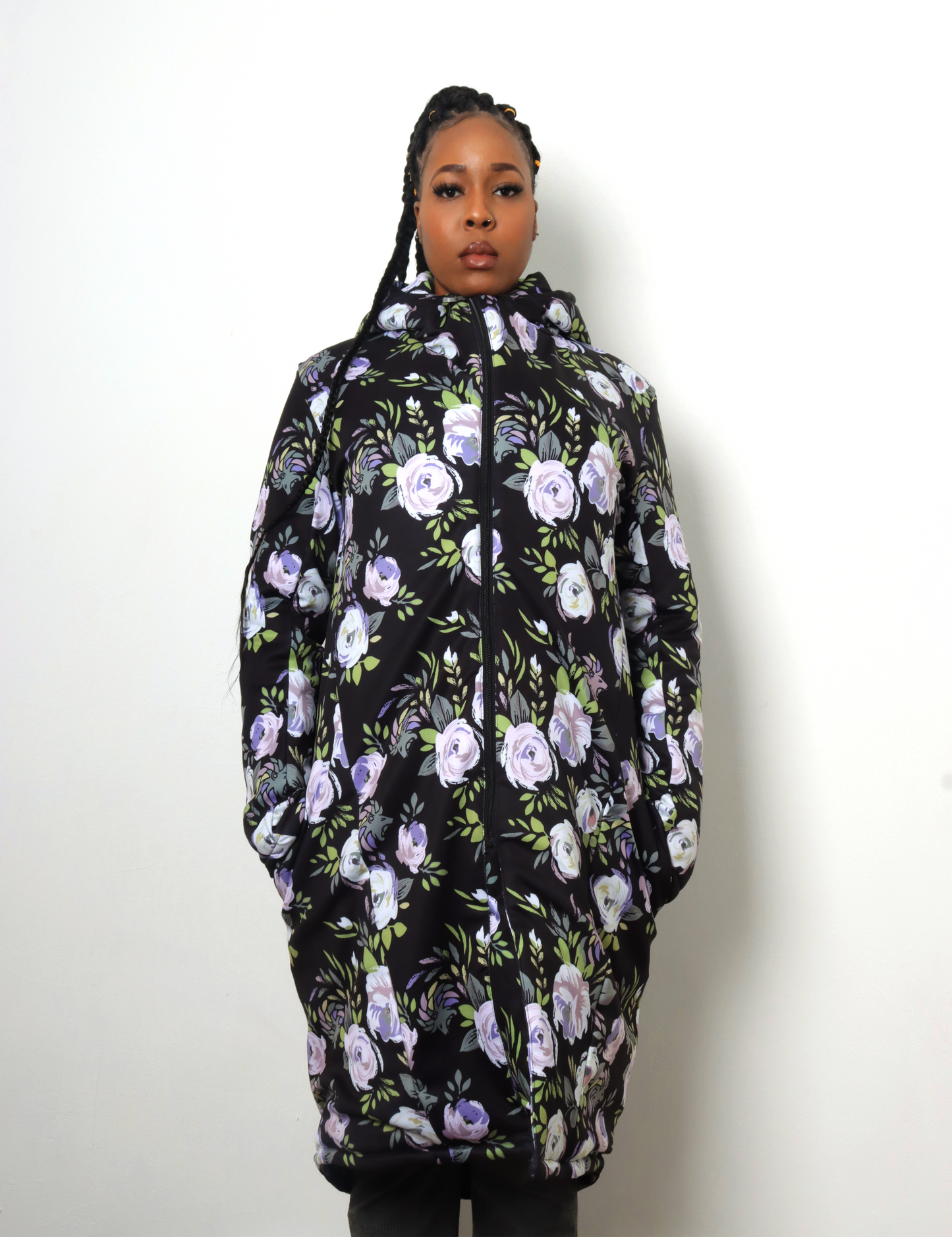 Black Long Floral Jacket