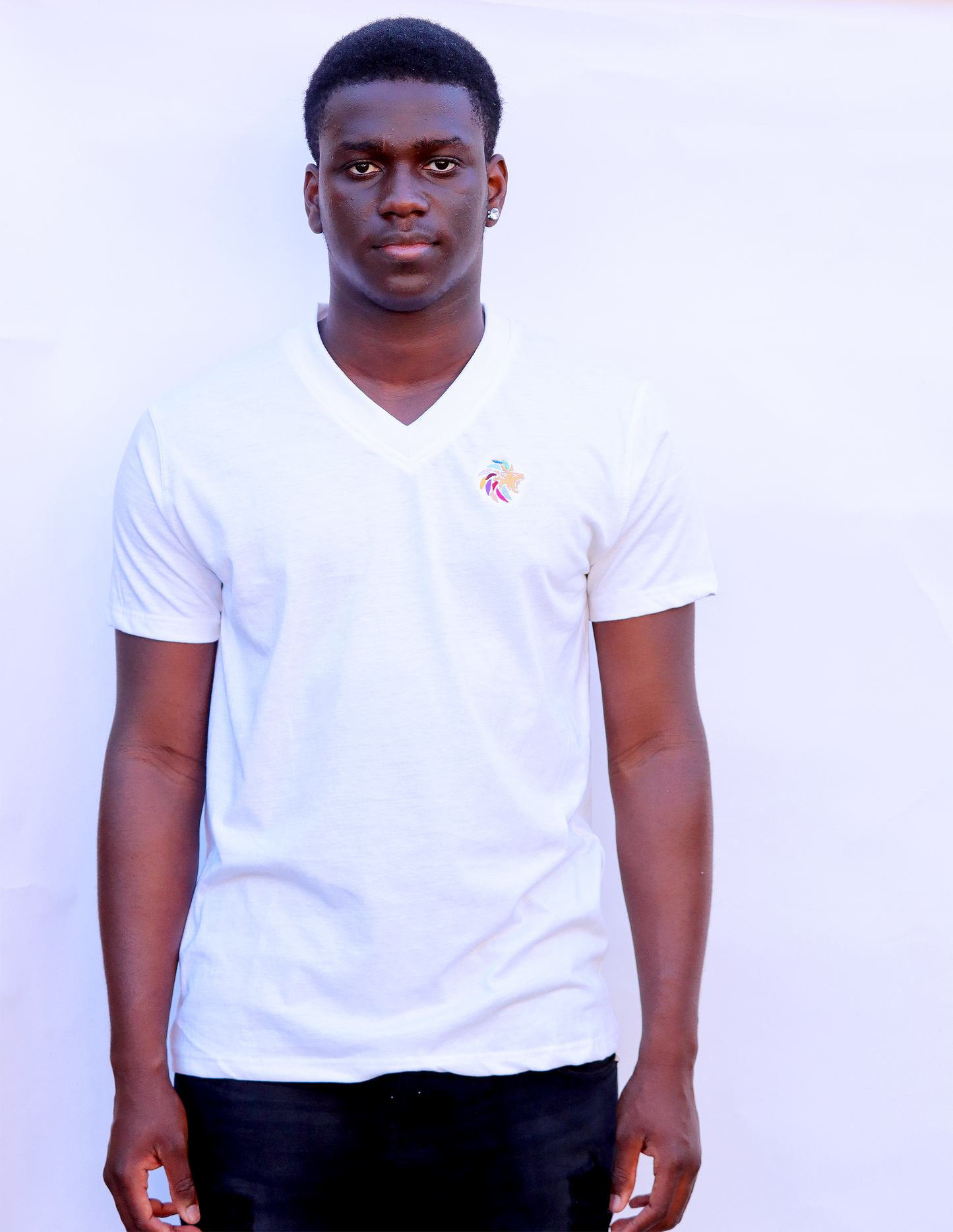 V Neck White T Shirt