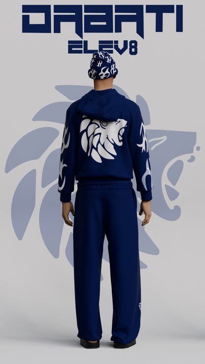 ELEV8 Navy Blue and White Puff Print