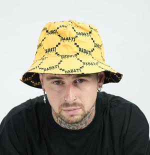 Reversible bucket hat Black and Yellow