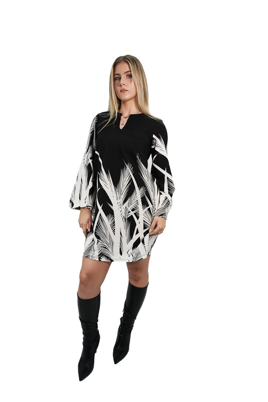 Tropical Breeze Shift Dress Black Dominance