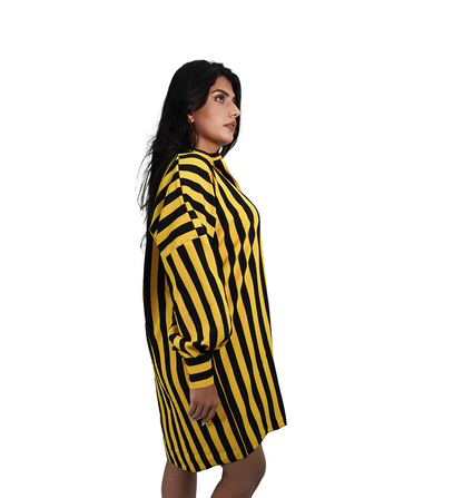 Millie Bold Stripes Button-Down Shirt Dress