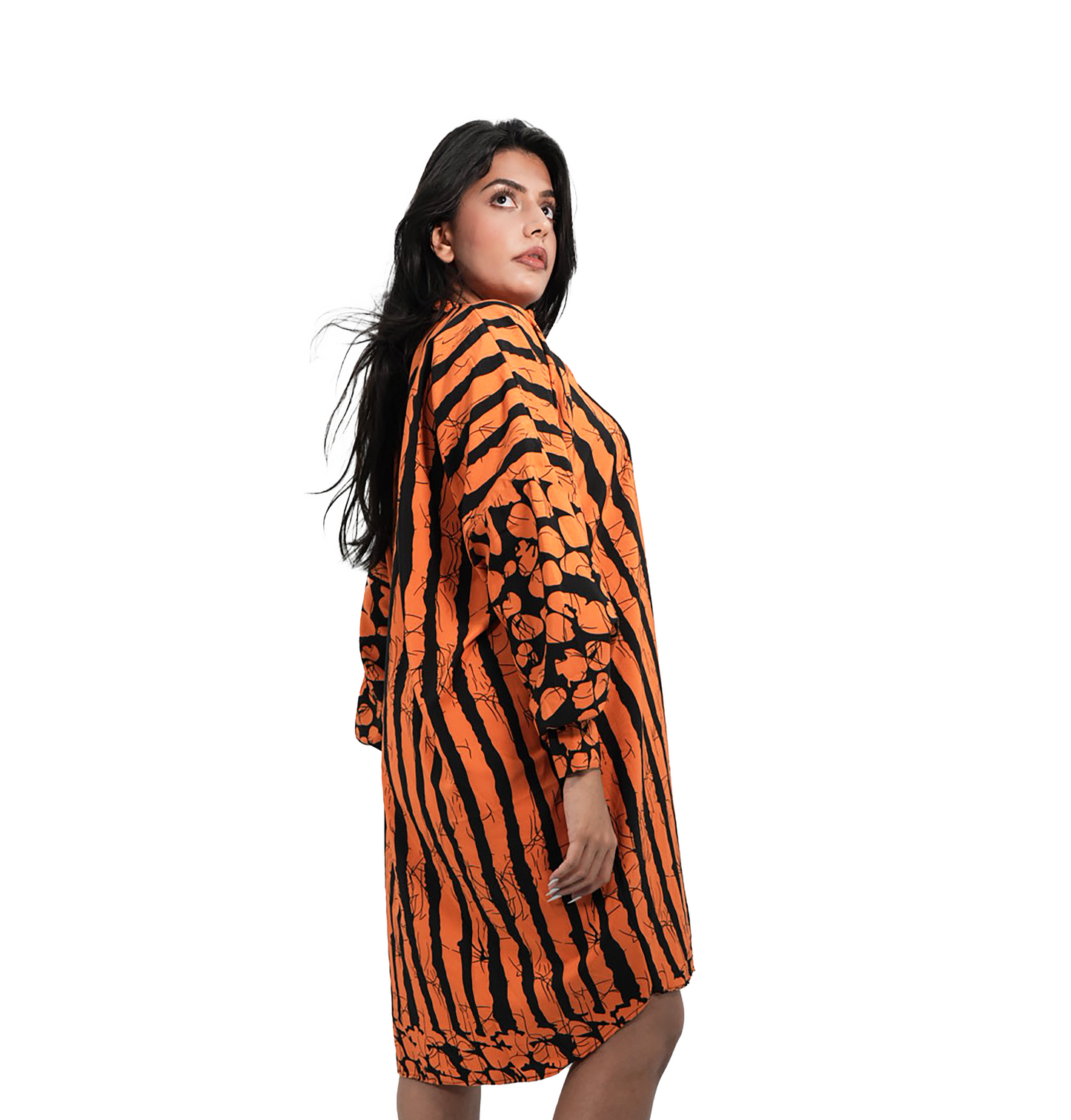 Vickie Rean Fierce Flame Shirt Dress