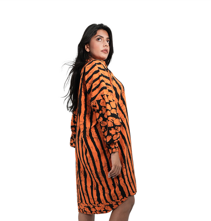 Vickie Rean Fierce Flame Shirt Dress