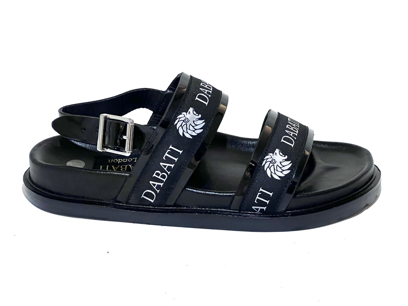 Dabati black and white  cross strap 100% wetloose leather sandals