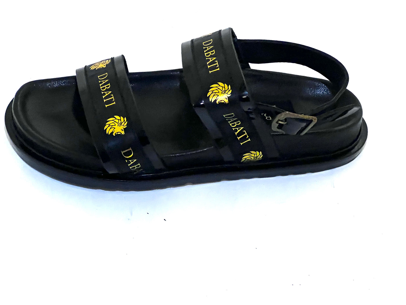 Dabati black and white cross strap 100% wetloose leather sandals