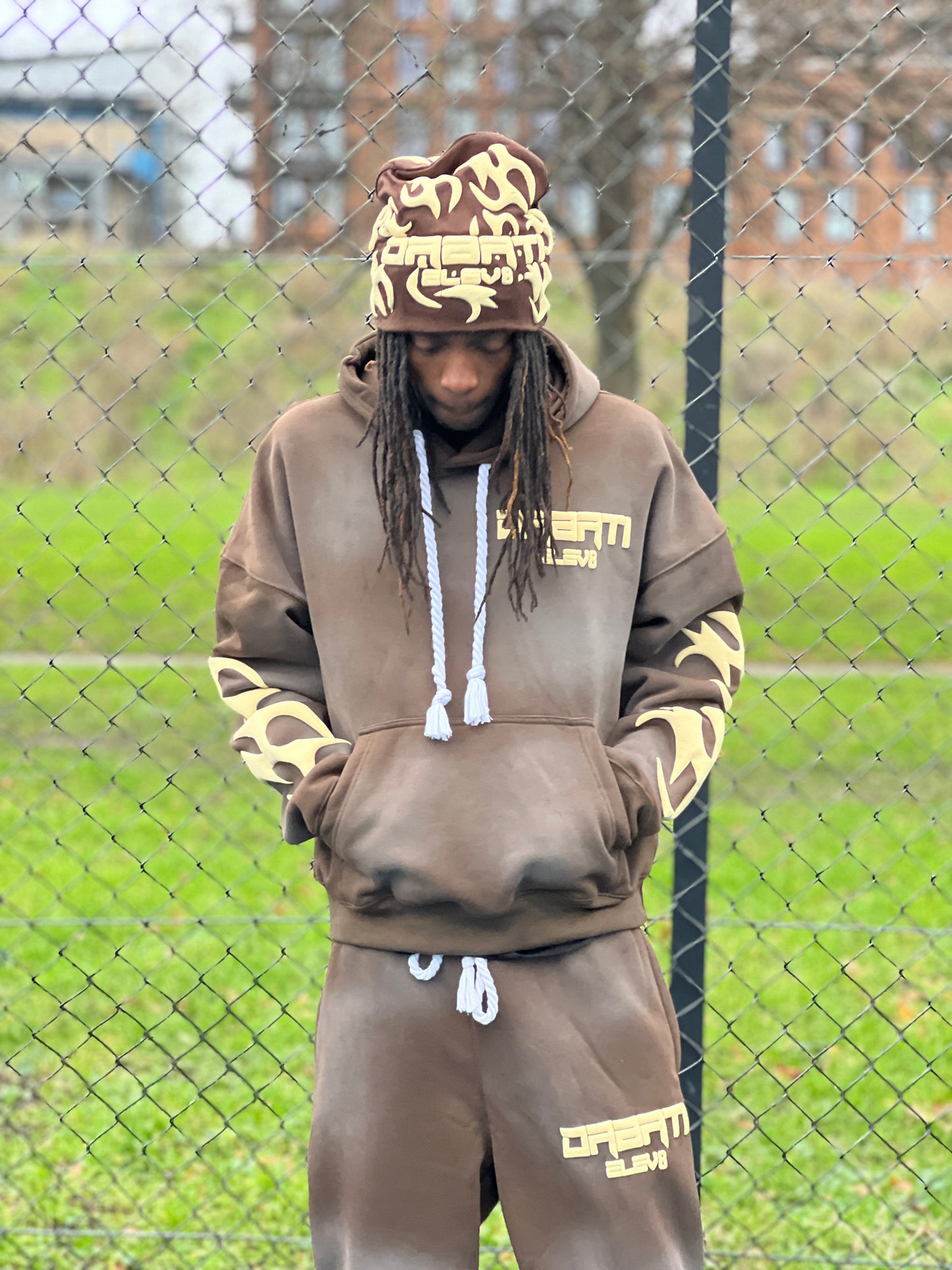Elev8 Brown and Cream  Puff Print