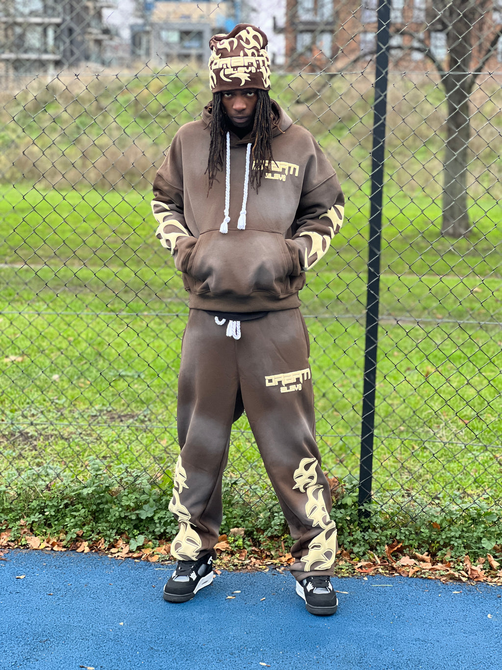 Elev8 Brown and Cream  Puff Print