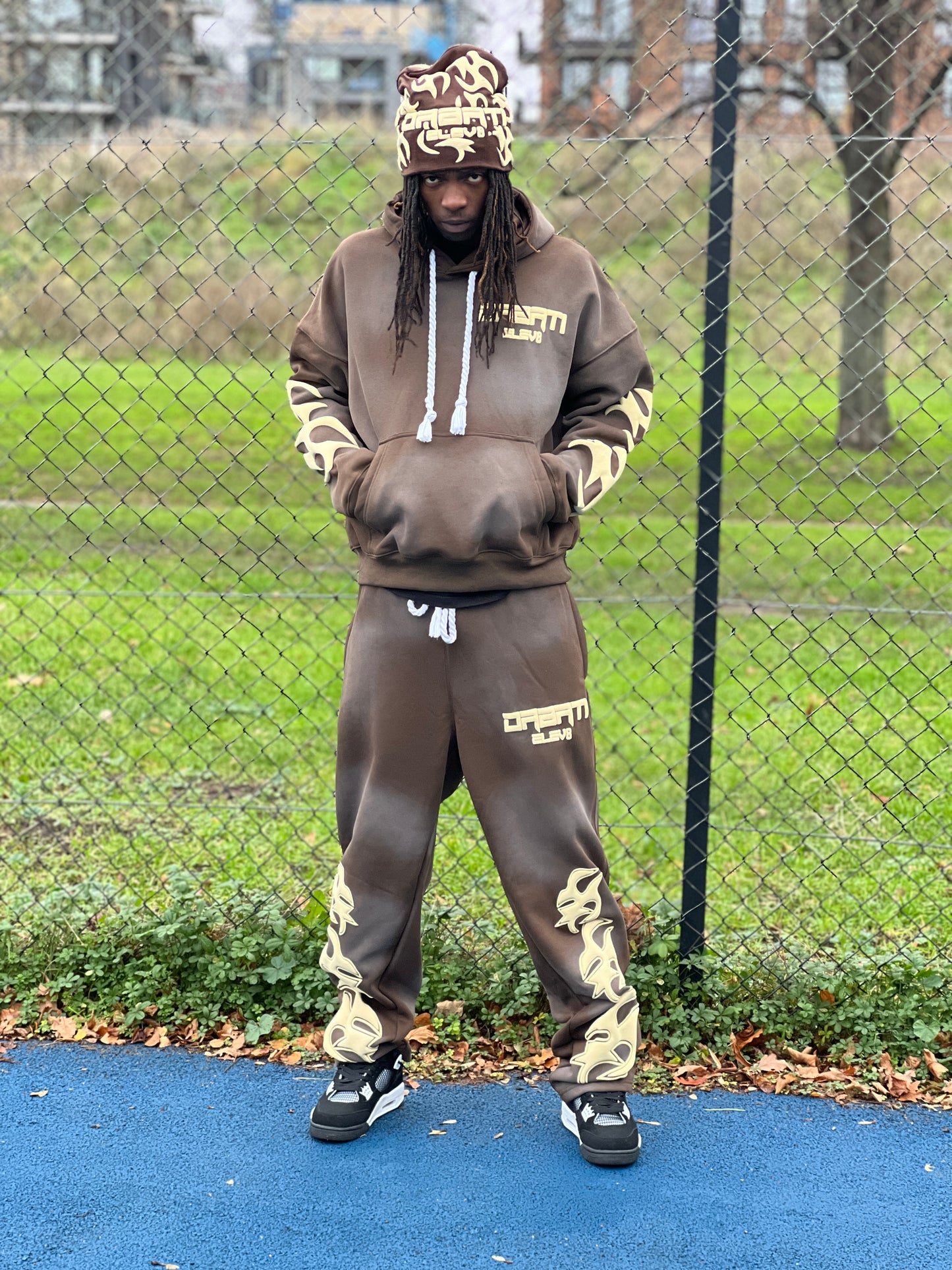 Elev8 Brown and Cream  Puff Print