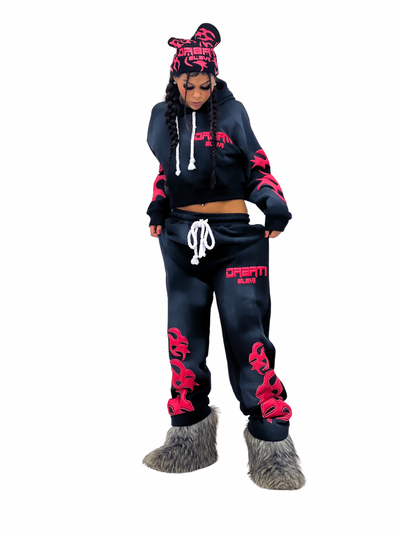 Elev8 Female Black and Pink puff print