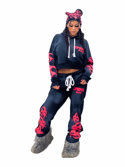 Elev8 Female Black and Pink puff print