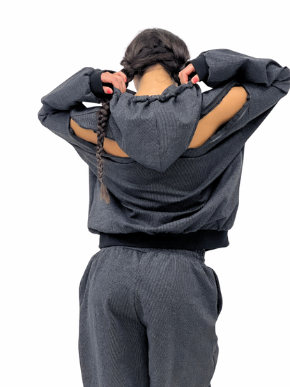 Cozy Fleece-Trimmed Hoodie and Jogger Set