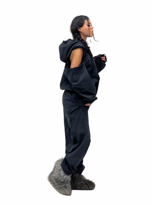 Cozy Fleece-Trimmed Hoodie and Jogger Set