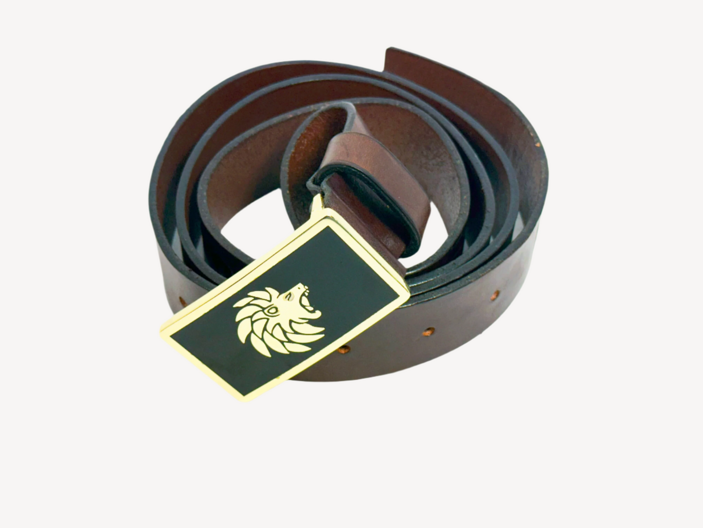 Brown Square Steel genuine leather belt