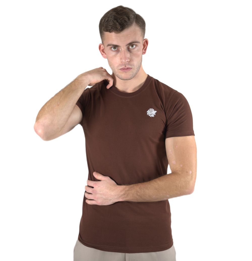 Men's T Shirt Dark Brown Slim Fit