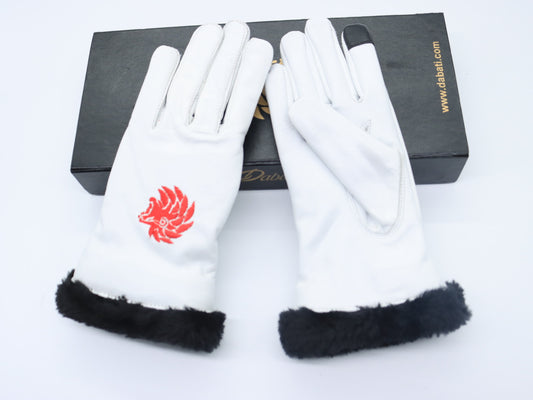 Genuine 100% Leather  B47 White  ladies gloves
