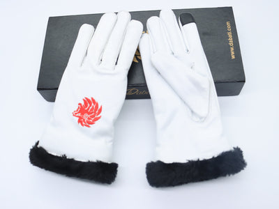 Genuine 100% Leather  B47 White  ladies gloves