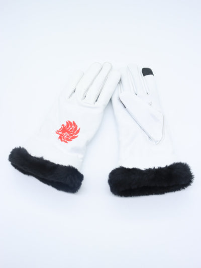 Genuine 100% Leather  B47 White  ladies gloves
