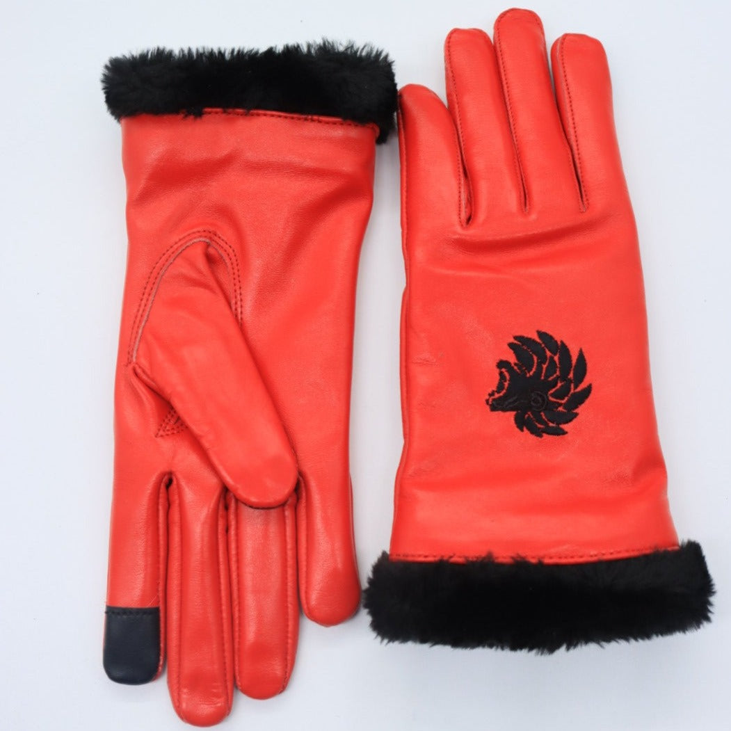 Genuine 100% Leather  B47 Red  ladies gloves