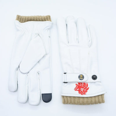 100% Genuine Mens  White Leather B49  Gloves