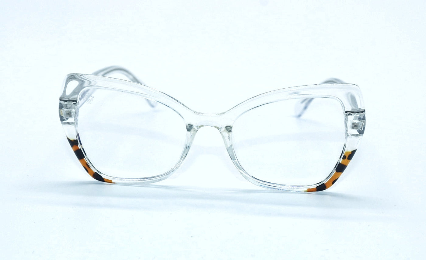 Solsa transparent  frame leopard touch glasses
