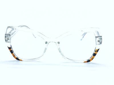 Solsa transparent  frame leopard touch glasses