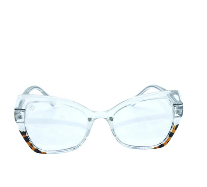 Solsa transparent  frame leopard touch glasses
