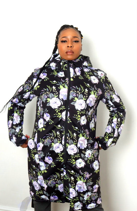 Black Long Floral Jacket