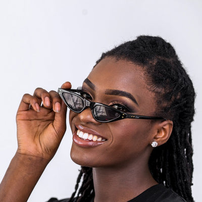 Dabati Slim Jet Black cat eye glasses - Dabati London