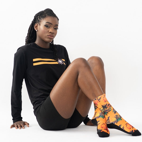 Dabati Orange Patterned Winter Socks - Dabati London
