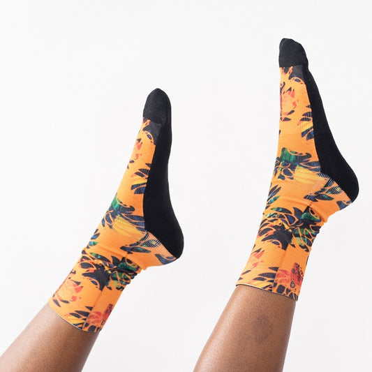 Dabati Orange Patterned Winter Socks - Dabati London