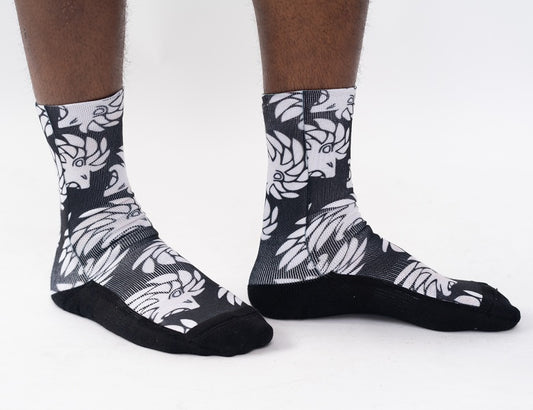 Dabati Patterned Black And White Funky Winter Socks - Dabati London