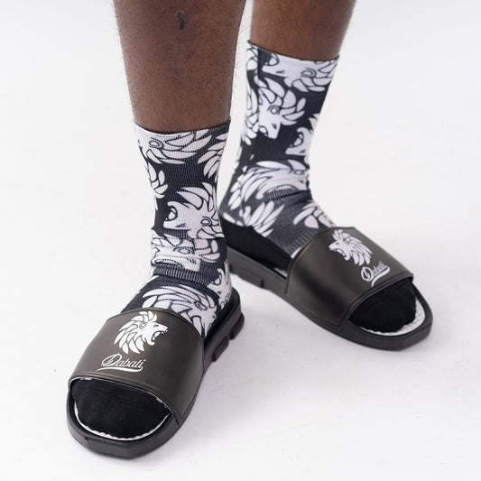Dabati Black and White Unisex  Slides Slippers - Dabati London