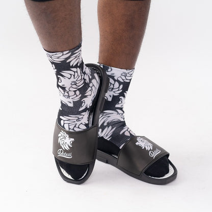 Dabati Black and White Unisex  Slides Slippers - Dabati London