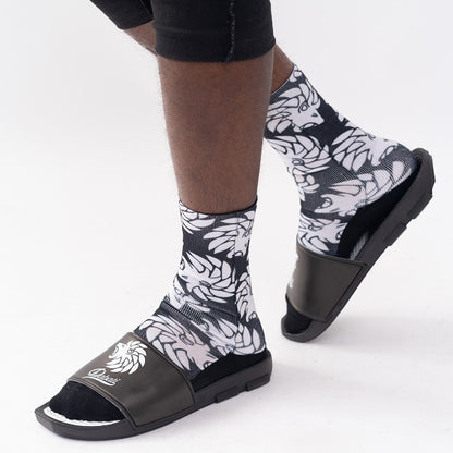 Dabati Black and White Unisex  Slides Slippers - Dabati London