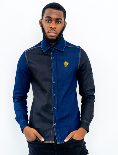 Double coloured Denim fitted shirt
