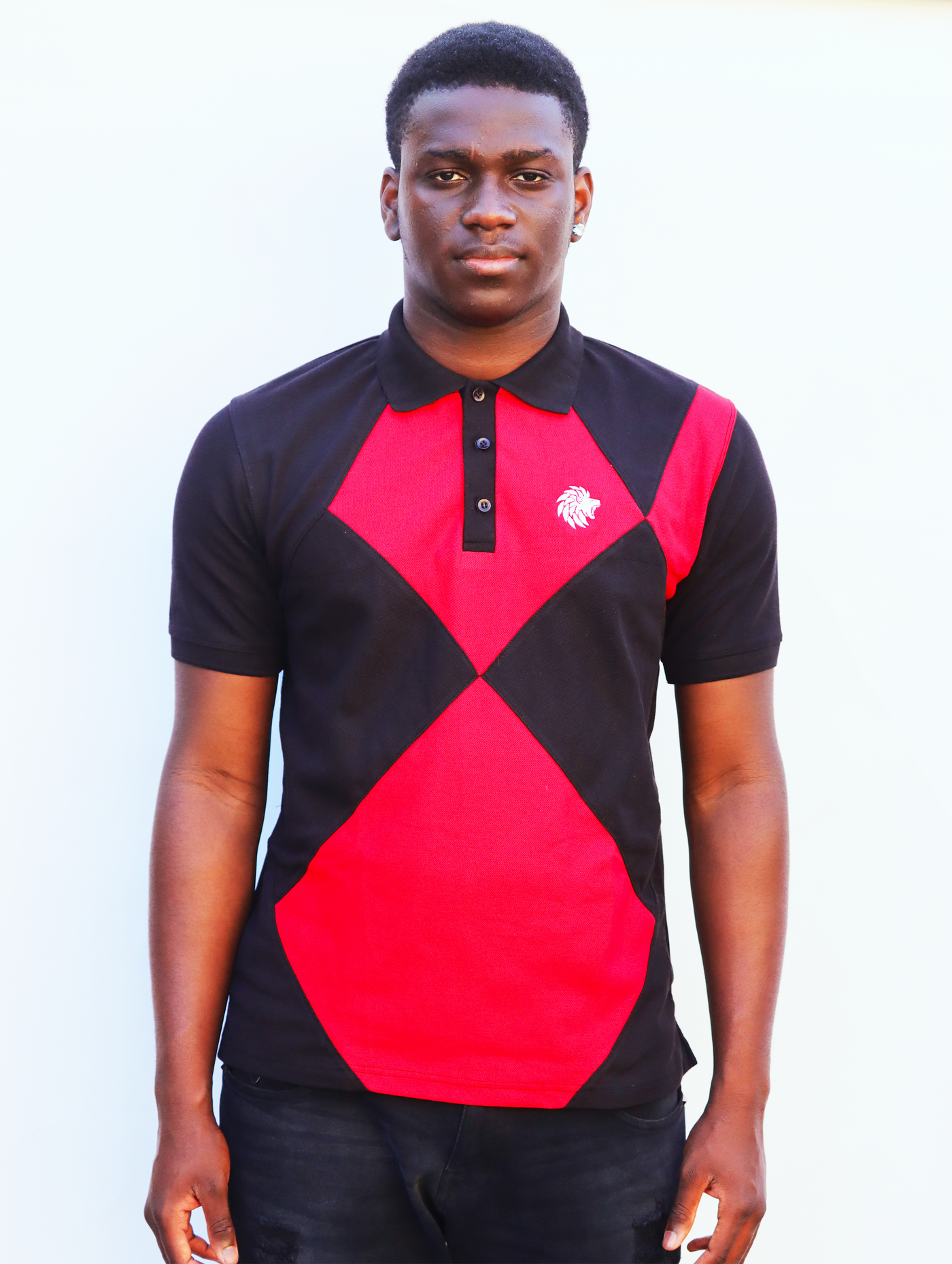 Black and Red Checked Polo Shirt